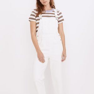 Tall Straight-Leg Overalls in Tile White